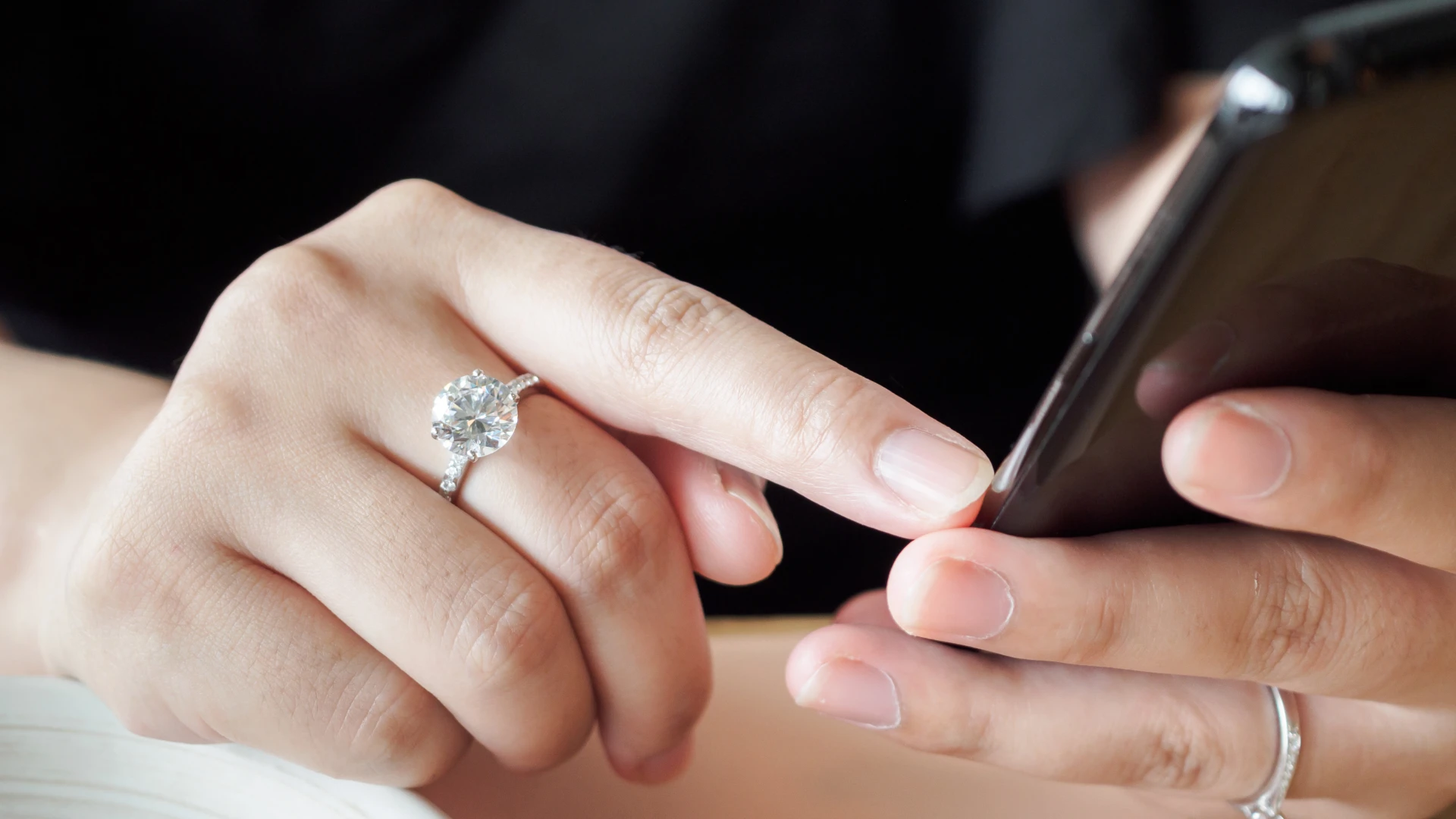 using phone with ring on hand